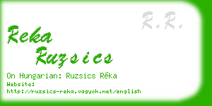 reka ruzsics business card